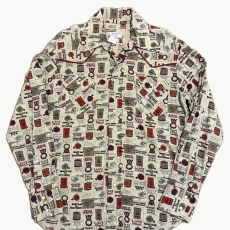 70's ウエスタン総柄シャツ