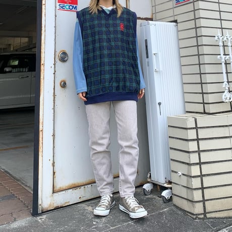ポリエステルチェックベスト