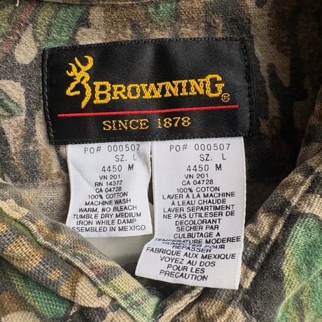 BROWNING リアルツリーカモ柄ネルシャツ