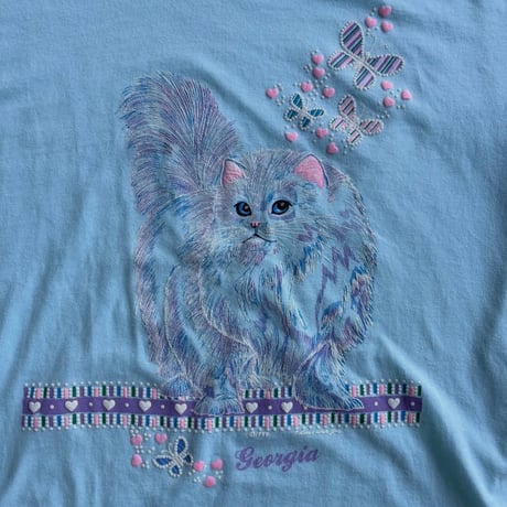80s USA製 ネコプリントTシャツ