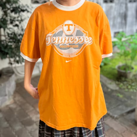 90's NIKE プリントリンガーTシャツ