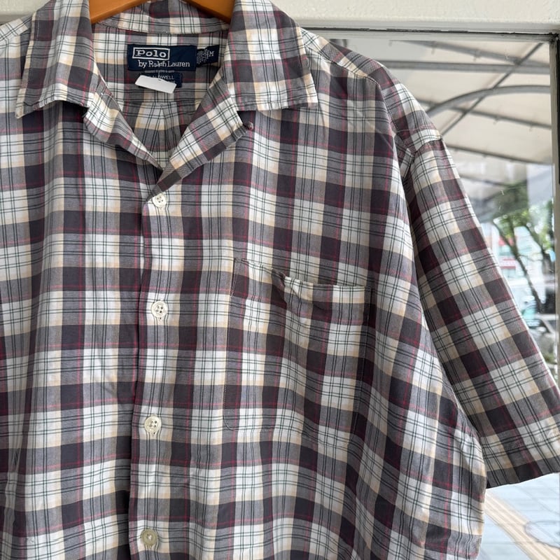 美品 Polo Ralph Lauren CALDWELL 開襟 半袖シャツ M 極美品 L 完全無地 caldwell 黒 ポロラルフローレン 半袖 開襟