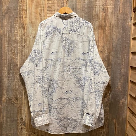 90s nautica 世界地図シャツ