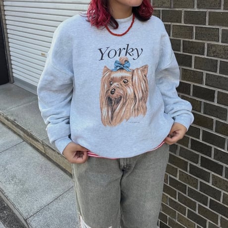 90s USA製 FRUIT OF THE LOOM ヨークシャテリア スウェット🐶