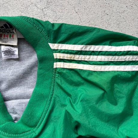 90s adidas ロゴ刺繍ナイロンプルオーバー