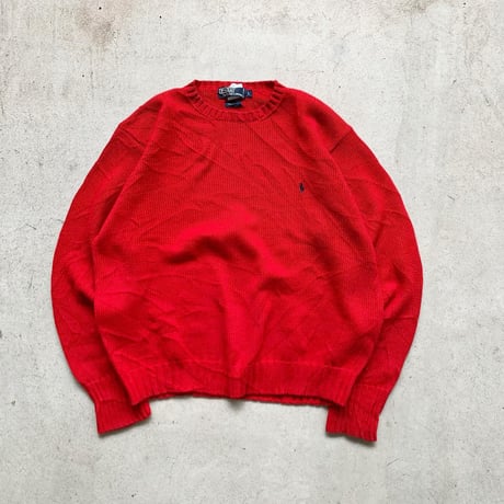 POLOワンポイントコットンニット