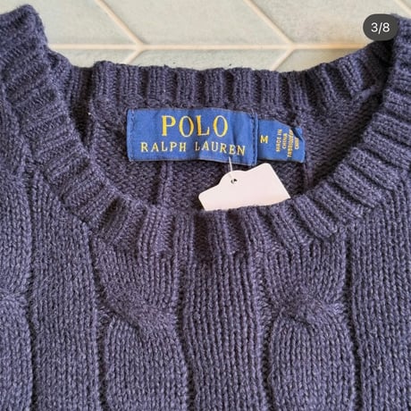 POLO ケーブルコットンニット