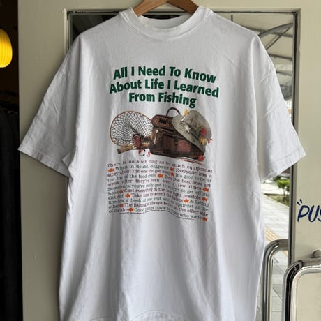 90's USA製〝Fishing〟プリントTシャツ　XL