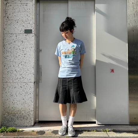 vintage ラメプリントTシャツ