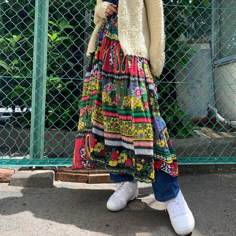 インド製コットン柄スカート