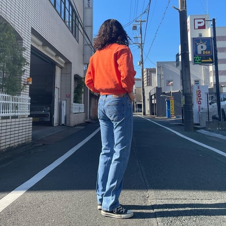ミニ丈オレンジスウェット