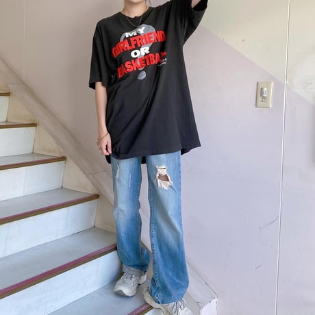USA製 girl friend or basketball Tシャツ