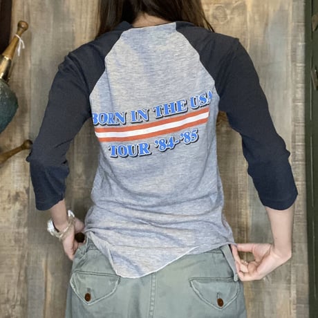 1980年代ラグランスリーブ7部袖バンドTシャツ BRUCE SPRINGSTEEN  Mサイズ