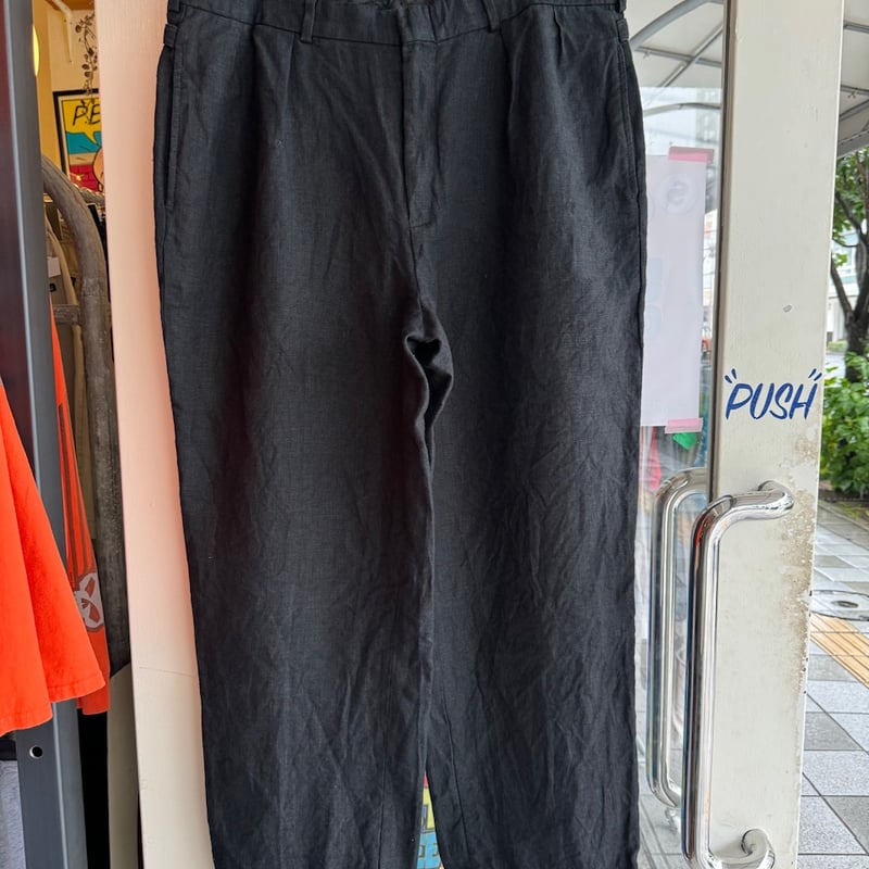 80s〜 POLO Ralph Lauren usa製 リネンスラックス　黒 Polo by Ralph Lauren リネンパンツ W36×L34 | CUSTOM F