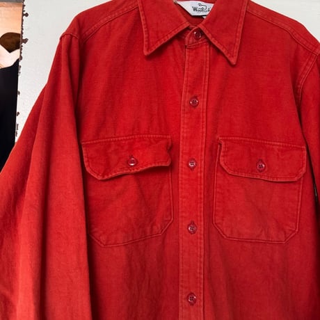 80's WOOLRICH長袖シャモアシャツ