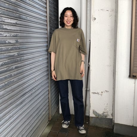 Carhartt ワンポイントポケT  カーキL