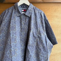 90s TOMMY JEANS ペイズリー柄シャツ