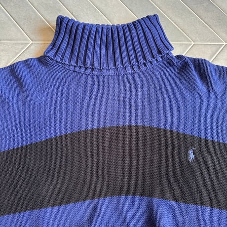 POLO タートルコットンニット