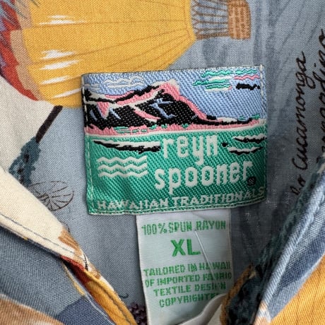 90's Reyn spooner 総柄レーヨンシャツ