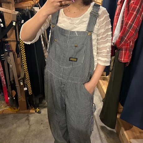 Sears TOUGHSKINS ヒッコリーストライプデニム リメイク オーバーオール