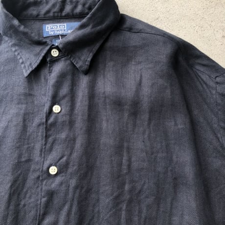 Ralph Laurenリネン長袖シャツ 黒 L