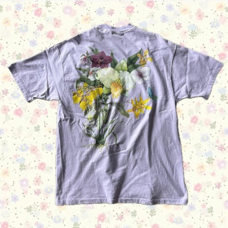 USA製 Hanes お花バックプリントTシャツ