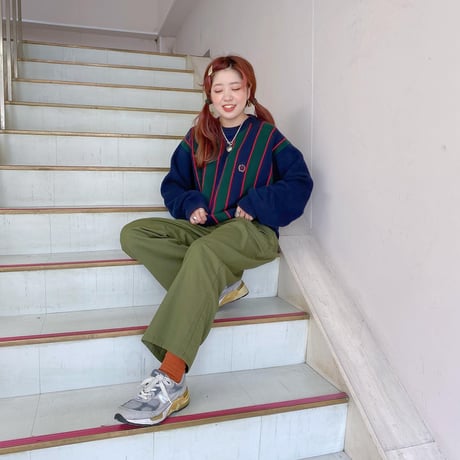 TOMMY HILFIGERストライプコットンニット