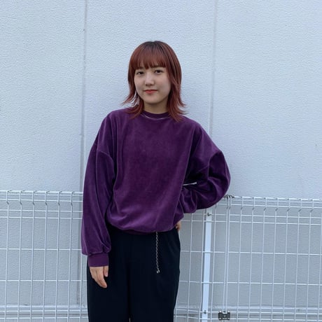 パープルベロアスウェット