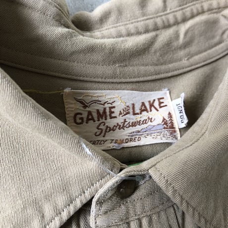 50's〜GAME AND LAKEビンテージ マチ付きギャバジンシャツ