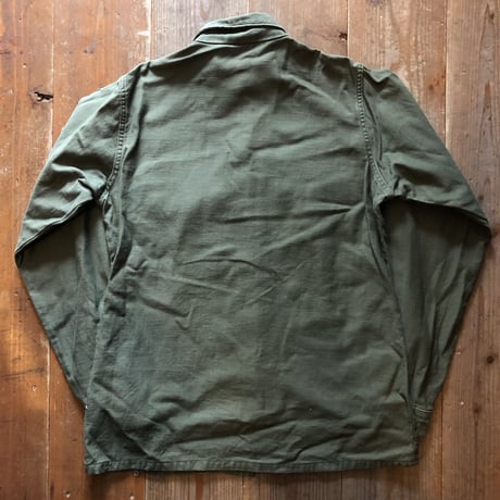 70's サテンコットン ユーティリティシャツ 15 1/2 x35⑥