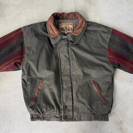 A.T.A WOODSNAN 襟レザー切替ジャケット