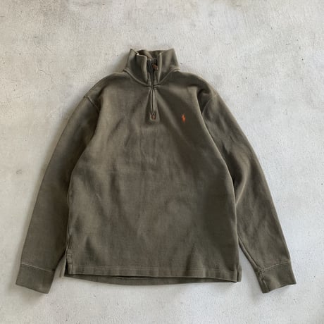 POLOハーフジップコットンニット