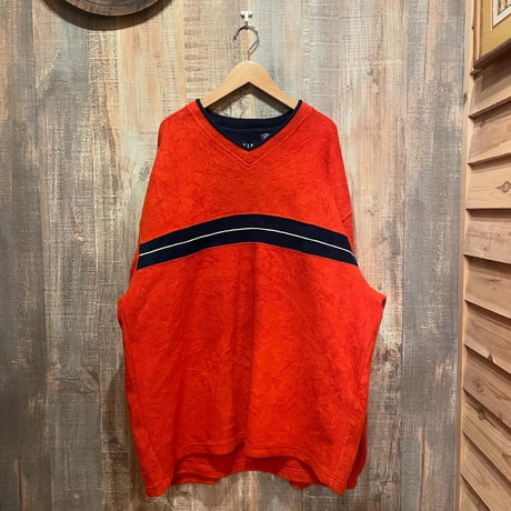 GAP Vネックフリースプルオーバー