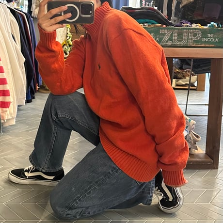 POLO ハーフジップニット