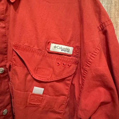 Columbia PFG フィッシングシャツ　朱色