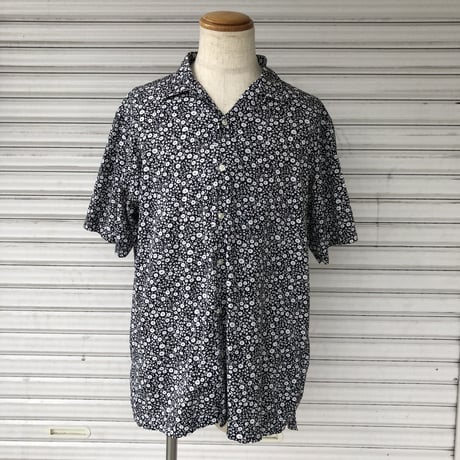 Ralph Lauren白黒花柄オープンカラーシャツ
