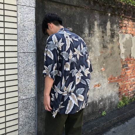 ピエールカルダン総柄レーヨンシャツ XL