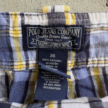 POLO JEANS COMPANY チェックカーゴショーツ