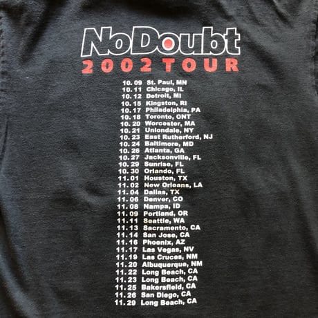 2002 TOUR NO DOUBTバンドTシャツ
