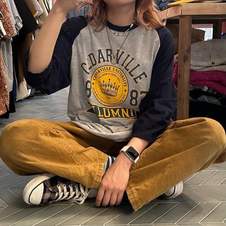 メキシコ製カレッジラグランTシャツ