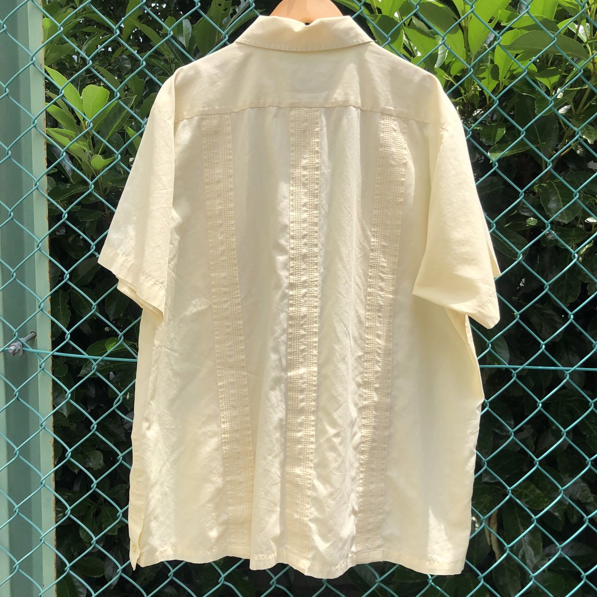 70s アメリカ製 半袖シャツ Career Club ベージュ キューバシャツ 70's