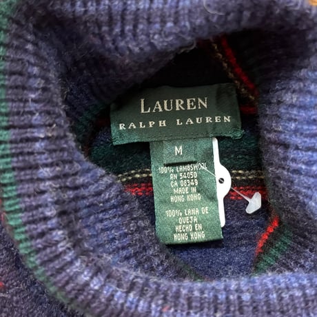 LAUREN ボーダーウールニット