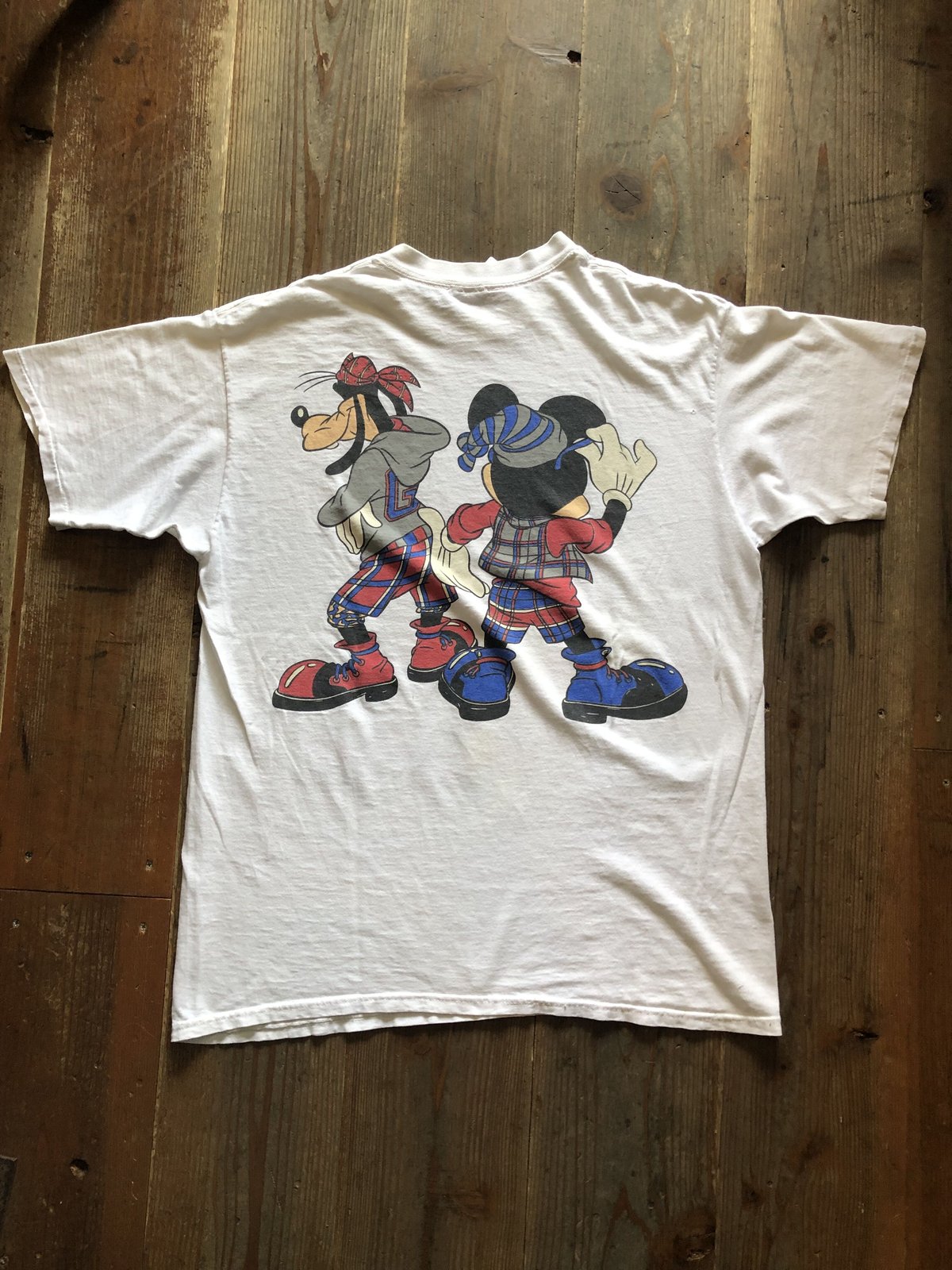 激レア　90s ディズニー 刺繍ミッキーグーフィービンテージ 長袖シャツTシャツ 激レア 90s ディズニー 刺繍ミッキーグーフィービンテージ 長袖