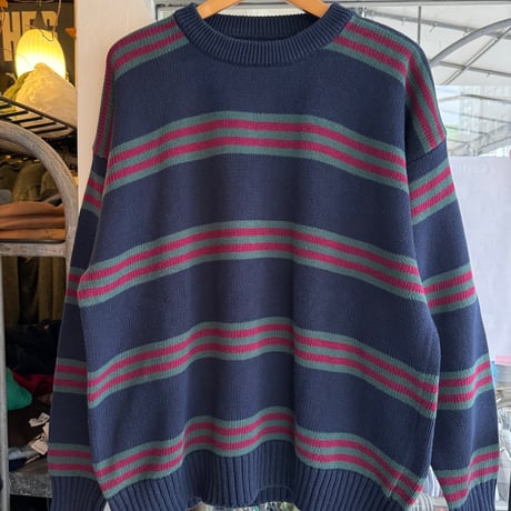 Eddie Bauer コットンボーダーニットセーター