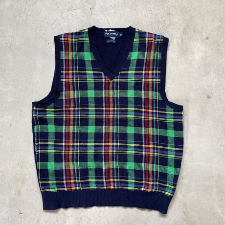 POLO GOLFチェックニットベスト