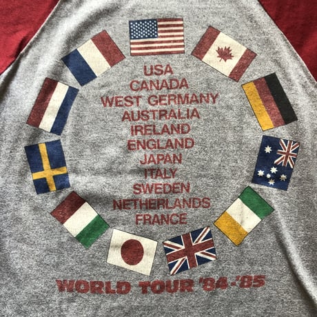 80年代ラグランスリーブ7部袖バンドTシャツ