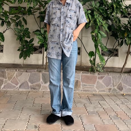 スクエアデザイン半袖シャツ