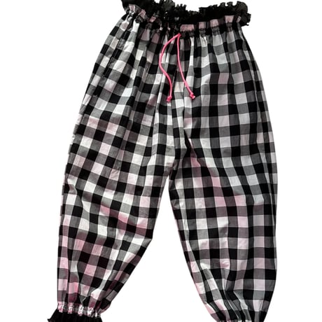 Gingham balloon pant