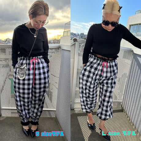 Gingham balloon pant