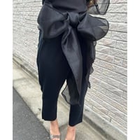 organza bow belted pants